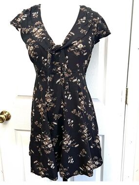 Denim & Supply Ralph Lauren Black Floral Mini Dress Size 6